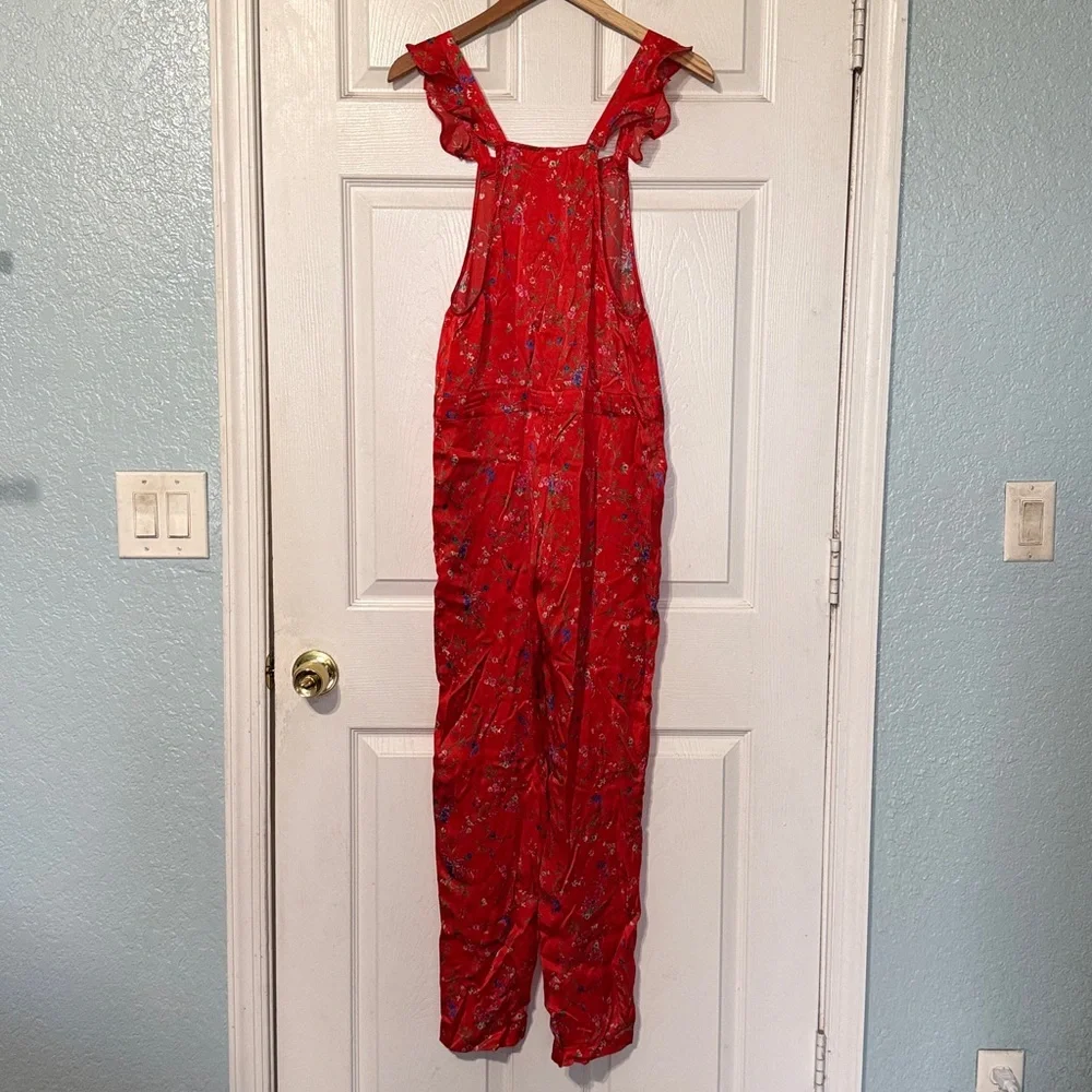 Paloma Blue Amalfi Overalls Silk Floral Bluebell Print Size Small - Picture 8 of 10